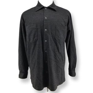 Armor Lux France poly lane button front  casual  shirt size small charcoal gray